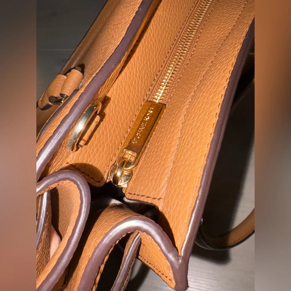 NWT Michael Kors Brown Hamilton Traveler‎ Large Leather Satchel